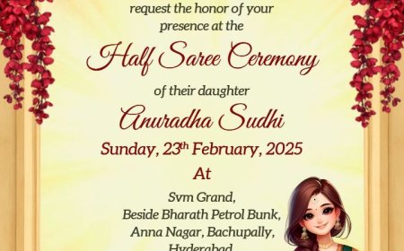 Celebrate Tradition with a Beautiful Half Saree Ceremony Invitation